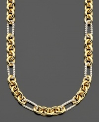 Give your look a little lift with this shining necklace crafted in 14k gold over sterling silver and sterling silver. Approximate length: 18 inches.