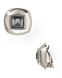 T Tahari Silver Square Button Earrings T Tahari Silver Square Button Earrings