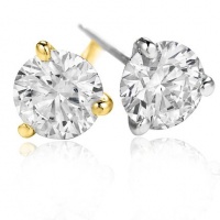 18k Gold Round Brilliant Cut Diamond 3 Prong Martini Stud Earrings (GH, I1-I2, 0.74 carat)-Available in White and Yellow Gold 18k Gold Round Brilliant Cut Diamond 3 Prong Martini Stud Earrings (GH, I1-I2, 0.74 carat)-Available in White and Yellow Gold