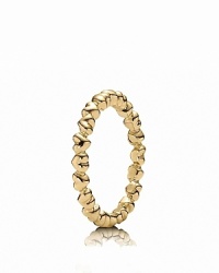 Tiny hearts form a delicate band in gleaming 14K gold. Perfect worn on its own or stacked with other PANDORA pieces. Tiny hearts form a delicate band in gleaming 14K gold. Perfect worn on its own or stacked with other PANDORA pieces.