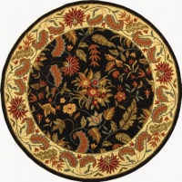 Safavieh Chelsea Collection HK141B Hand-Hooked Black and Ivory Wool Round Area Rug, 4-Feet Round Safavieh Chelsea Collection HK141B Hand-Hooked Black and Ivory Wool Round Area Rug, 4-Feet Round