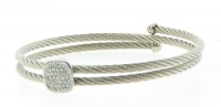 Designer Inspired Stainless Steel Wrap Bracelet-Silver Designer Inspired Stainless Steel Wrap Bracelet-Silver