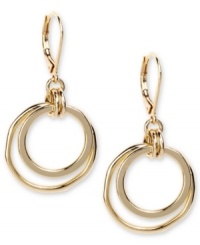 These orbital earrings by Jones New York run circles around the competition. Finished with a fish hook back. Crafted in gold tone mixed metal. Approximate drop: 1 inch. These orbital earrings by Jones New York run circles around the competition. Finished with a fish hook back. Crafted in gold tone mixed metal. Approximate drop: 1 inch.