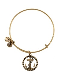 Alex and Ani interpret nautical allure on this vintage-inspired bangle, which features a delicate anchor charm on an expandable wire bracelet. Alex and Ani interpret nautical allure on this vintage-inspired bangle, which features a delicate anchor charm on an expandable wire bracelet.