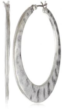 Lucky Brand Large Silver-Tone Hammered Hoop Earrings Lucky Brand Large Silver-Tone Hammered Hoop Earrings