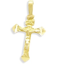 Cross Crucifix Pendant Solid 14k Yellow Gold Jesus Charm 1.00 inch Cross Crucifix Pendant Solid 14k Yellow Gold Jesus Charm 1.00 inch