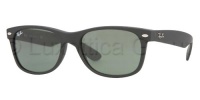 Ray-Ban RB2132 New Wayfarer Non-Polarized Sunglasses, Black Rubber Frame/Green Lens, 55 mm Ray-Ban RB2132 New Wayfarer Non-Polarized Sunglasses, Black Rubber Frame/Green Lens, 55 mm