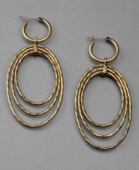 Style that's out of this world. You'll love these orbital hoop earrings by Lucky Brand crafted in mixed metal with a world goldtone finish. Approximate drop: 2 inches. Approximate diameter: 1-1/2 inches. Style that's out of this world. You'll love these orbital hoop earrings by Lucky Brand crafted in mixed metal with a world goldtone finish. Approximate drop: 2 inches. Approximate diameter: 1-1/2 inches.