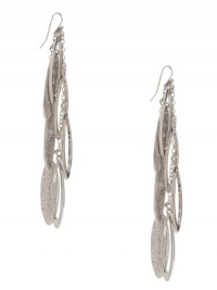 GUESS Silver-Tone Textured Feather Earrings, SILVER GUESS Silver-Tone Textured Feather Earrings, SILVER