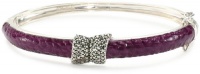Judith Jack Exotic Marcasite and Lavender Ostrich Bangle Bracelet Judith Jack Exotic Marcasite and Lavender Ostrich Bangle Bracelet