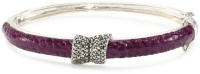 Judith Jack Exotic Marcasite and Lavender Ostrich Bangle Bracelet