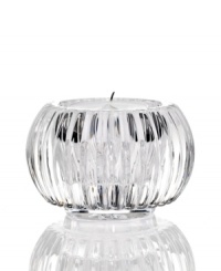 Inspired by the notched bezels of a luxury watchband, this Marquis by Waterford votive defies time with upright cuts and a clean silhouette in radiant crystal. Inspired by the notched bezels of a luxury watchband, this Marquis by Waterford votive defies time with upright cuts and a clean silhouette in radiant crystal.