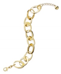 Get linked in with this trendy bracelet from Alfani. Features a linked oval design with lobster clasp closure. Crafted in gold tone mixed metal. Approximate length: 8 inches + 1-inch extender. Get linked in with this trendy bracelet from Alfani. Features a linked oval design with lobster clasp closure. Crafted in gold tone mixed metal. Approximate length: 8 inches + 1-inch extender.