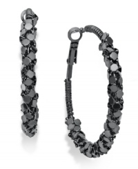 Traditional style gets a glam update. Style&co.'s unique hoop earrings are covered in a hematite tone mixed metal mesh design. Approximate diameter: 1-3/4 inches. Traditional style gets a glam update. Style&co.'s unique hoop earrings are covered in a hematite tone mixed metal mesh design. Approximate diameter: 1-3/4 inches.