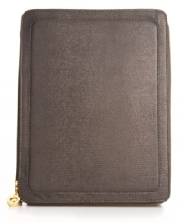 You'll read as chic with this glazed metallic python tablet holder from Style&co. Stands upright for easy reading thanks to the foldout back flap. You'll read as chic with this glazed metallic python tablet holder from Style&co. Stands upright for easy reading thanks to the foldout back flap.