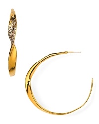 Shape meet sparkle. These Alexis Bittar earrings mesmerize with an sculptural silhouette, cast in rich gold plated metal with a dusting of crystals. Shape meet sparkle. These Alexis Bittar earrings mesmerize with an sculptural silhouette, cast in rich gold plated metal with a dusting of crystals.