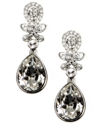 Something old and something new! Givenchy's bridal earrings are the perfect complement to your wedding day look. A large, pear-cut crystal highlighted by smaller crystal accents will catch the light as walk down the aisle. Crafted in silver tone mixed metal. Approximate drop: 1-1/2 inches. Something old and something new! Givenchy's bridal earrings are the perfect complement to your wedding day look. A large, pear-cut crystal highlighted by smaller crystal accents will catch the light as walk down the aisle. Crafted in silver tone mixed metal. Approximate drop: 1-1/2 inches.