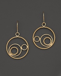 Dazzling circles of 14K yellow gold. Dazzling circles of 14K yellow gold.