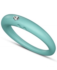 Stackable style with a hint of sparkle! DUEPUNTI's unique ring is crafted from aqua-hued silicone with a round-cut diamond accent. Set in silver. Ring Size Small (4-6), Medium (6-1/2-8) and Large (8-1/2-10) Stackable style with a hint of sparkle! DUEPUNTI's unique ring is crafted from aqua-hued silicone with a round-cut diamond accent. Set in silver. Ring Size Small (4-6), Medium (6-1/2-8) and Large (8-1/2-10)