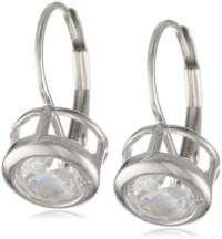Platinum Plated Sterling Silver Round-Cut Bezel-Set Cubic Zirconia Earrings Platinum Plated Sterling Silver Round-Cut Bezel-Set Cubic Zirconia Earrings