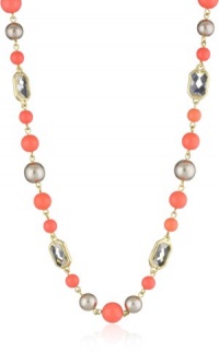 Anne Klein Sorbet Gold-Tone and Coral Colored 42 Strand Necklace Anne Klein Sorbet Gold-Tone and Coral Colored 42 Strand Necklace