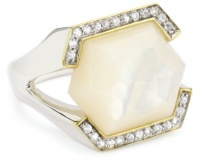 Kara Ross Lollipop Mother-Of-Pearl and White Sapphires Medium Ring, Size 7 Kara Ross Lollipop Mother-Of-Pearl and White Sapphires Medium Ring, Size 7