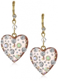 Betsey Johnson Betsey Basics Large Pink Lucite and Crystal Earrings Betsey Johnson Betsey Basics Large Pink Lucite and Crystal Earrings