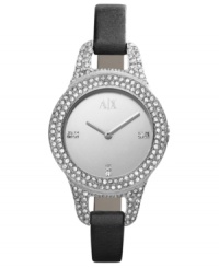 Swarovski elements crystallize the slim silhouette of this AX Armani Exchange watch. Swarovski elements crystallize the slim silhouette of this AX Armani Exchange watch.