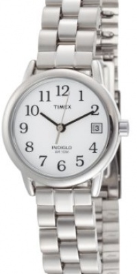 Timex Women's T2N172 EZ Reader Silver-Tone Case and Bracelet White Dial Watch Timex Women's T2N172 EZ Reader Silver-Tone Case and Bracelet White Dial Watch