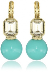 Anne Klein Sorbet Gold-Tone Turquoise Crystal Drop Earrings Anne Klein Sorbet Gold-Tone Turquoise Crystal Drop Earrings