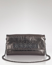 Crafted from leather and dappled with hardware, this MICHAEL Michael Kors clutch has the credentials to style your look elegant, adding the detachable strap when the mood takes you. Crafted from leather and dappled with hardware, this MICHAEL Michael Kors clutch has the credentials to style your look elegant, adding the detachable strap when the mood takes you.