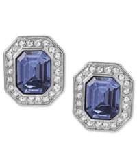 Classic glamour. Carolee's clip-on earrings feature an emerald-cut glass stone surrounded by glass accents to make this pair the center of attention. Clip-on backing for non-pierced ears. Crafted from silver-tone mixed metal. Approximate drop: 3/4 inch. Classic glamour. Carolee's clip-on earrings feature an emerald-cut glass stone surrounded by glass accents to make this pair the center of attention. Clip-on backing for non-pierced ears. Crafted from silver-tone mixed metal. Approximate drop: 3/4 inch.
