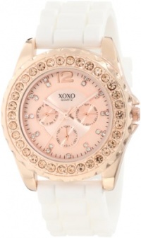 XOXO Women's XO8044 Rhinestone Accent White Silicone Strap Watch XOXO Women's XO8044 Rhinestone Accent White Silicone Strap Watch