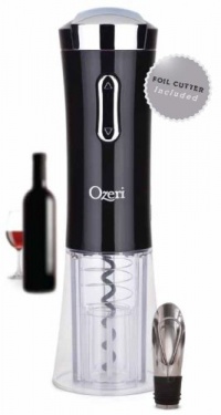 Ozeri Nouveaux II Electric Wine Opener in Black, with Free Foil Cutter, Wine Pourer and Stopper -- Ultimate Wine Gift On Sale Ozeri Nouveaux II Electric Wine Opener in Black, with Free Foil Cutter, Wine Pourer and Stopper -- Ultimate Wine Gift On Sale