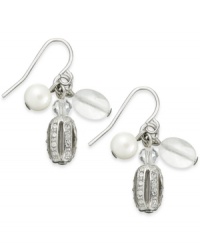 Classic chic. Lauren by Ralph Lauren gives the glass pearl a fashion infusion in its Town & Country drop earrings. Crafted from silver-tone mixed metal, the earrings feature glass accents for a glistening look. Approximate drop: 1-1/8 inches. Classic chic. Lauren by Ralph Lauren gives the glass pearl a fashion infusion in its Town & Country drop earrings. Crafted from silver-tone mixed metal, the earrings feature glass accents for a glistening look. Approximate drop: 1-1/8 inches.