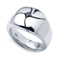 J.Goodman Sterling Silver Black Diamond Ring. Finger size 10 1/2 J.Goodman Sterling Silver Black Diamond Ring. Finger size 10 1/2