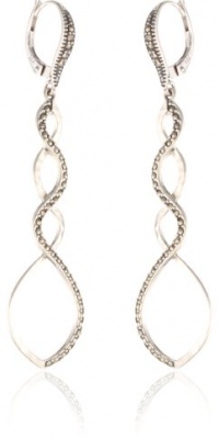 Judith Jack Turq Matrix Sterling Silver and Swarovski Marcasite Open Loop Drop Earrings Judith Jack Turq Matrix Sterling Silver and Swarovski Marcasite Open Loop Drop Earrings