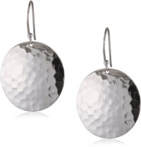 Sterling Silver Hammered Round Disc Drop Earrings Sterling Silver Hammered Round Disc Drop Earrings