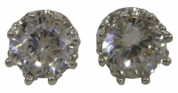 Juicy Couture Princess Cubic Zirconia Stud Earrings Silver-Tone Juicy Couture Princess Cubic Zirconia Stud Earrings Silver-Tone
