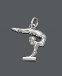 This sweet charm will have you doing flips. Rembrandt design features a gymnast doing a handstand. Crafted in sterling silver. Approximate drop: 3/4 inch. This sweet charm will have you doing flips. Rembrandt design features a gymnast doing a handstand. Crafted in sterling silver. Approximate drop: 3/4 inch.