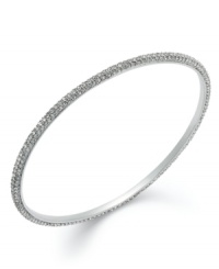 Grab the brass bracelet. This bangle from Juicy Couture combines silver tone brass with rhinestone accents to make a statement on your wrist. Approximate diameter: 2-1/2 inches. Grab the brass bracelet. This bangle from Juicy Couture combines silver tone brass with rhinestone accents to make a statement on your wrist. Approximate diameter: 2-1/2 inches.