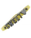 Sweetheart appeal. This bracelet from BCBGeneration is crafted from hematite-tone mixed metal and mustard-colored PVC for a stylish touch to let you know you're loved. Approximate length: 8 inches.