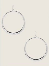 GUESS Silver-Tone Clean Hoop Earrings, SILVER GUESS Silver-Tone Clean Hoop Earrings, SILVER