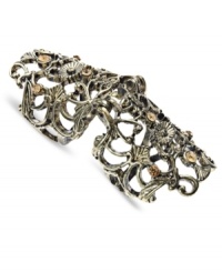 Grace your knuckles with endless elegance. With filigree detail, this knuckle ring from Bar III offers vintage sophistication. Crafted in burnished gold tone mixed metal. Size 7. Grace your knuckles with endless elegance. With filigree detail, this knuckle ring from Bar III offers vintage sophistication. Crafted in burnished gold tone mixed metal. Size 7.