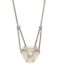 THE LOOKWhite onyx with chain details.16 tcw diamond accents Rhodium-plated sterling silver settingLobster claspTHE MEASUREMENTPendant width, about 1Pendant length, about 1.25Length, about 18ORIGINImported THE LOOKWhite onyx with chain details.16 tcw diamond accents Rhodium-plated sterling silver settingLobster claspTHE MEASUREMENTPendant width, about 1Pendant length, about 1.25Length, about 18ORIGINImported