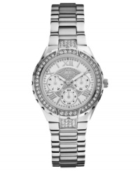 A sparkling, energetic steel watch with a variety of functions, by GUESS. A sparkling, energetic steel watch with a variety of functions, by GUESS.