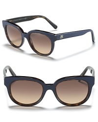 Bring something blue to your sunglasses collection with Balenciaga's bold frames. Gold tone logo detailing at temples puts your designer taste on display. Bring something blue to your sunglasses collection with Balenciaga's bold frames. Gold tone logo detailing at temples puts your designer taste on display.