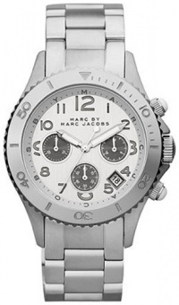 Marc by Marc Jacobs Rock Chronograph Silver Dial Stainless Steel Unisex Watch MBM3155 Marc by Marc Jacobs Rock Chronograph Silver Dial Stainless Steel Unisex Watch MBM3155