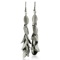 MULTI BLK DISC EAR Whimsical Antique Finish Petal Dangle Earrings MULTI BLK DISC EAR Whimsical Antique Finish Petal Dangle Earrings