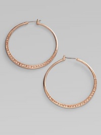 A rose goldtone design with colored pavé stone details. BrassColored glass stoneLength, about 1¾Hinge-and-post backImported A rose goldtone design with colored pavé stone details. BrassColored glass stoneLength, about 1¾Hinge-and-post backImported